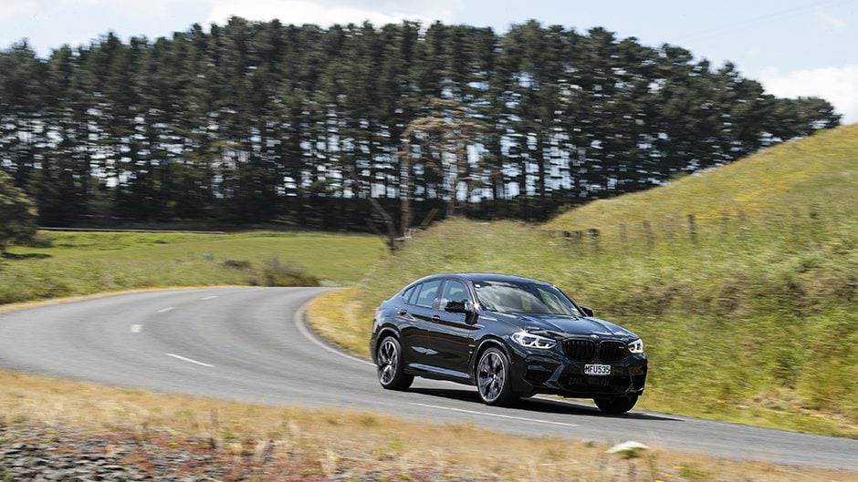 2019 BMW X4 M Competition driving downhill