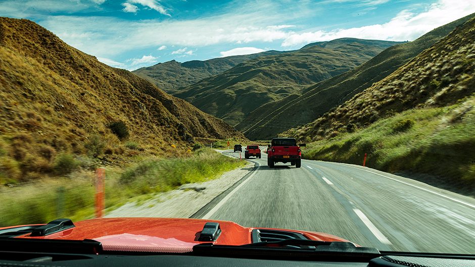 2020 Jeep Gladiator driving through valley