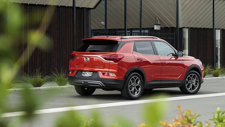 2020 SsangYong Korando Limited rear static with plants in foreground