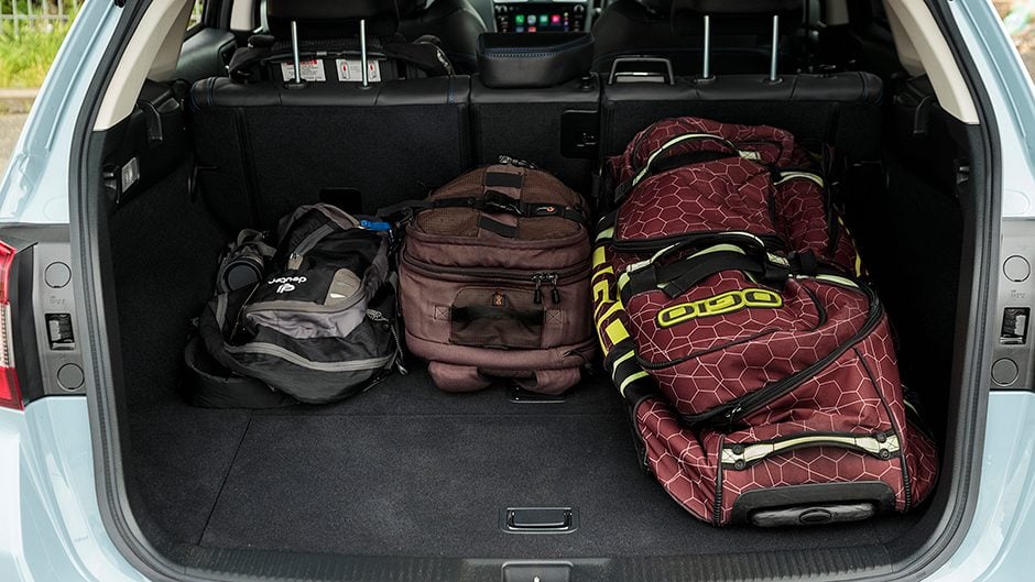 2019 Subaru Levorg GT-S boot space filled with bags