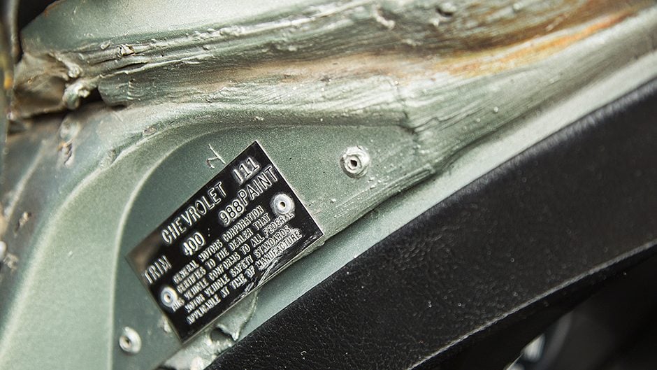 1972 Corvette Stingray LT-1 build plate