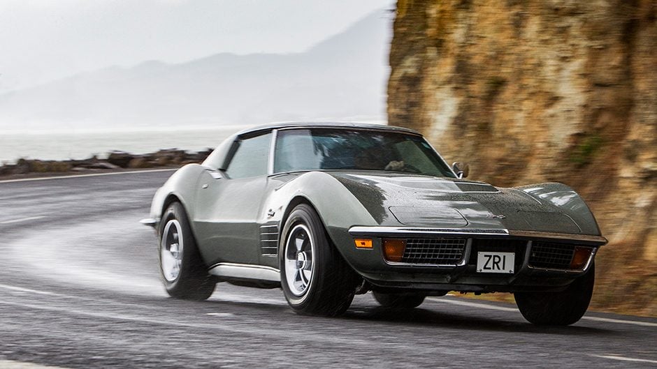 1972 Corvette Stingray LT-1 driving on coastal road