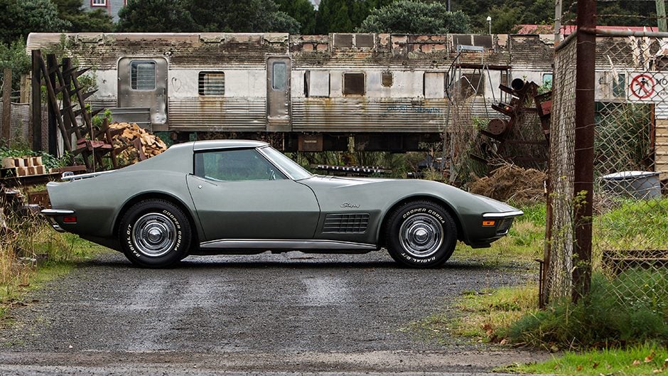 1972 Corvette Stingray LT-1 parked in scrap yard