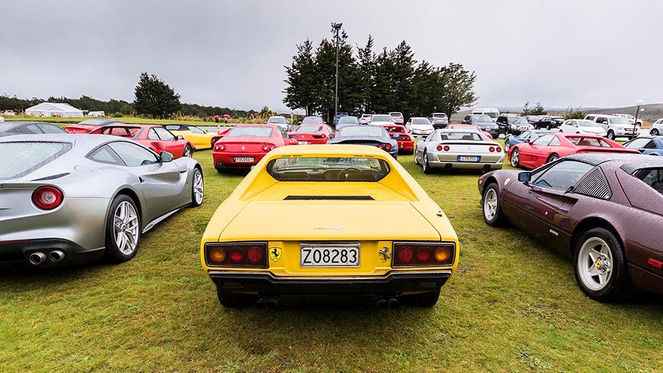 car park full of Ferraris
