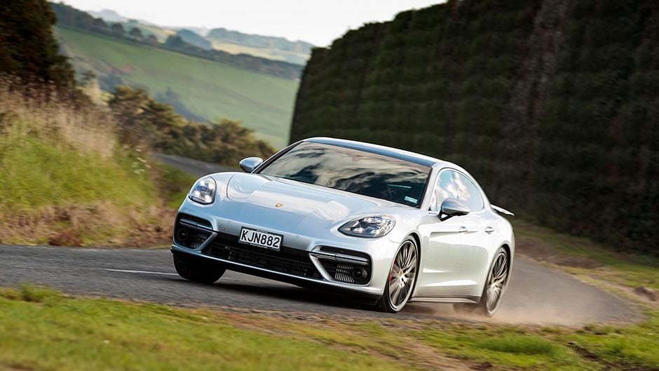 Porsche Panamera Turbo cornering action
