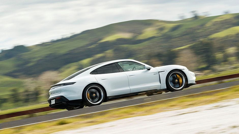Porsche Taycan Turbo S side action