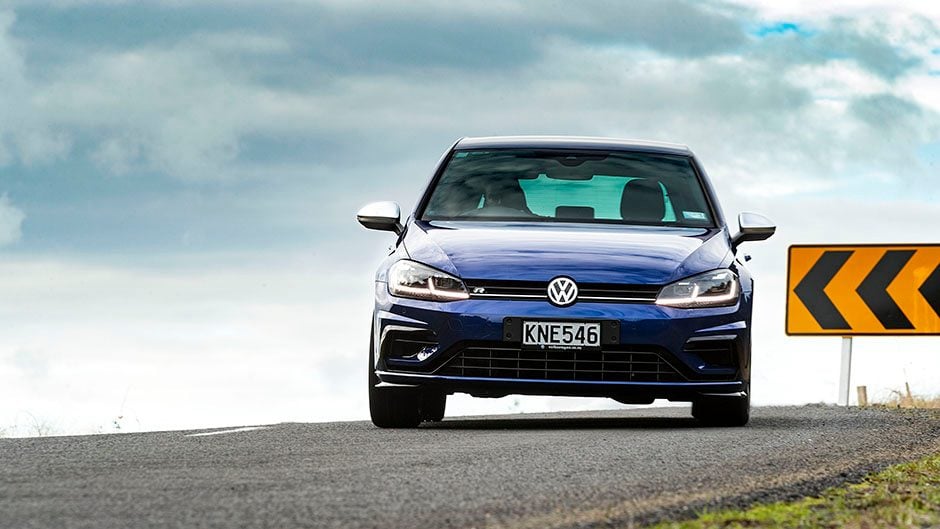 VW Golf R front cornering