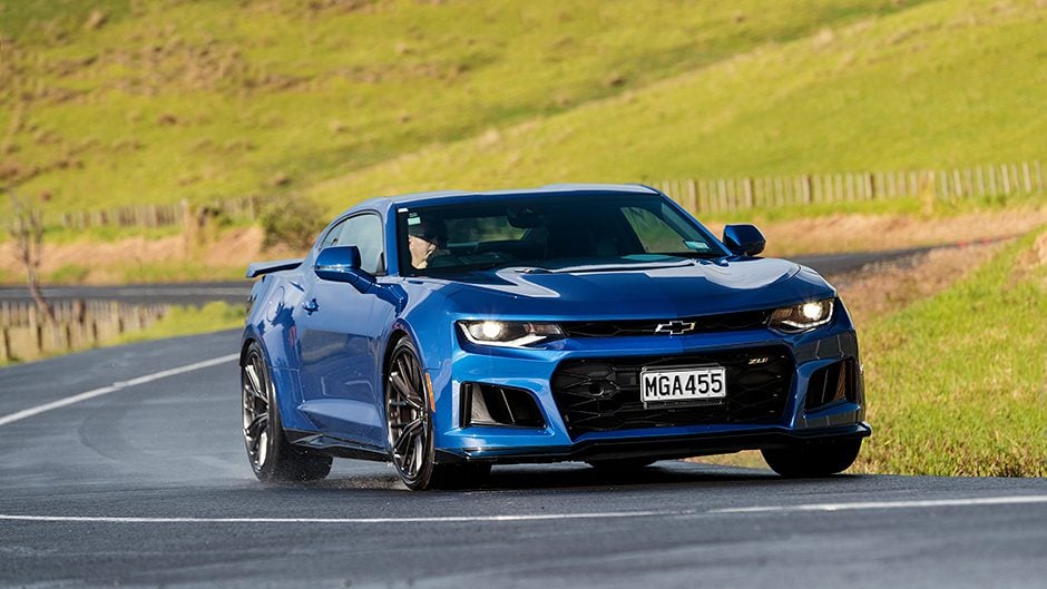 2019 Chevrolet Camaro ZL1 driving through corner
