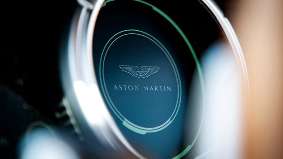 Aston Martin gauge cluster close up view