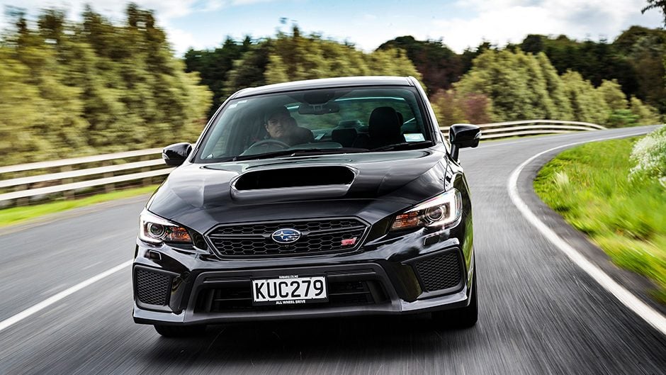 2017 Subaru WRX STI Premium driving fast through corner