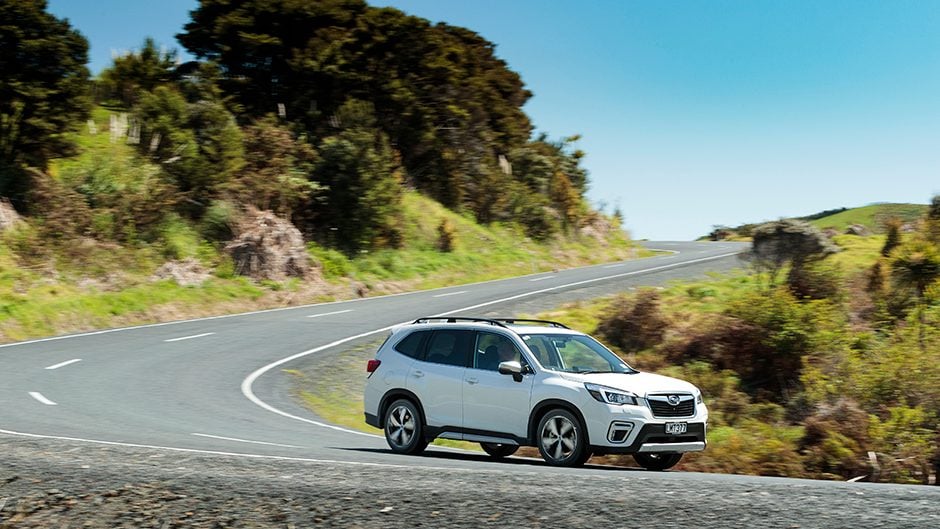 2018 Subaru Forester Premium driving on windy road