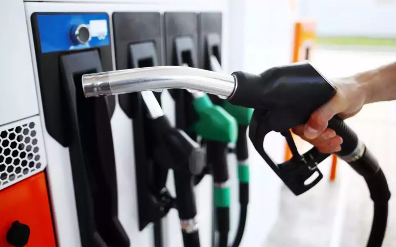Petrol pump close up view