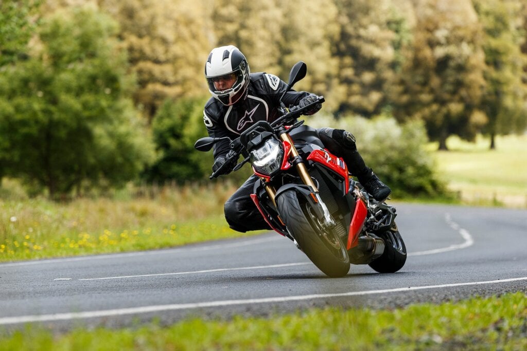 2021 BMW S 1000 R front shot through corner