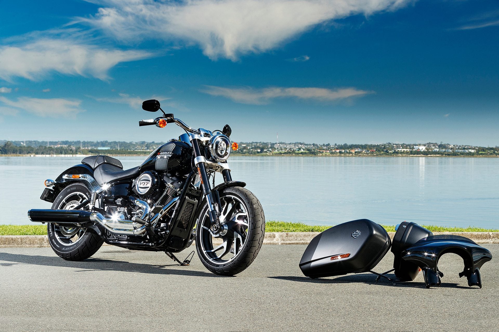 Harley-Davidson Sport Glide front static by water