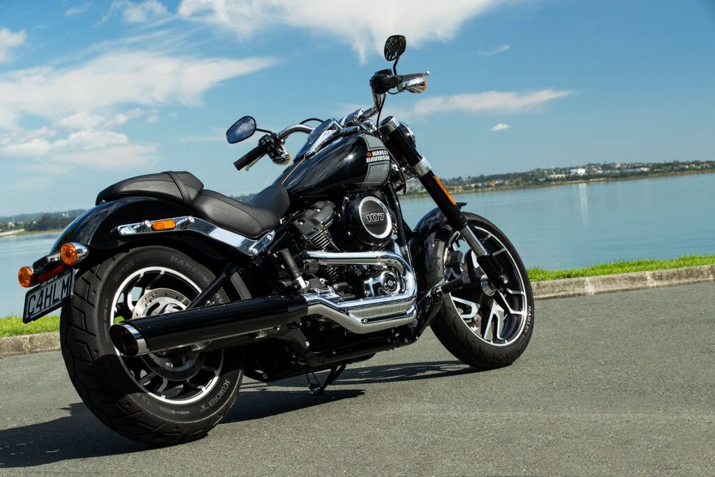 Harley-Davidson Sport Glide rear static by water