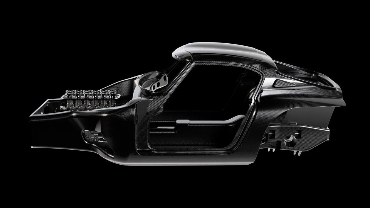 GTO Engineering Squalo carbon fibre monocoque tub side