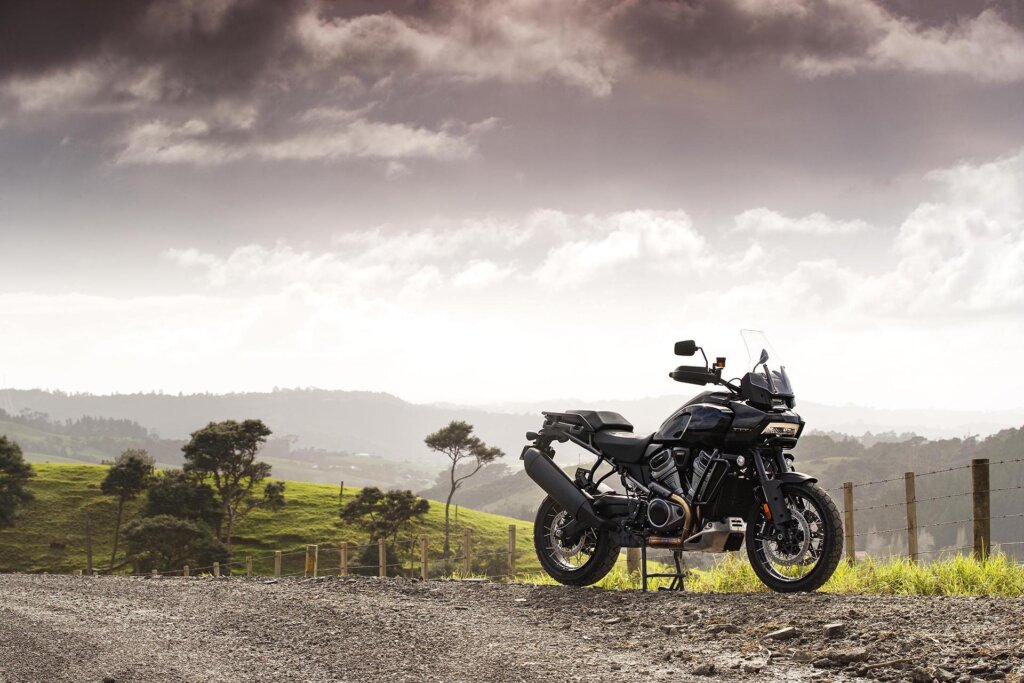 2022 Harley-Davidson Pan America front static on hilltop