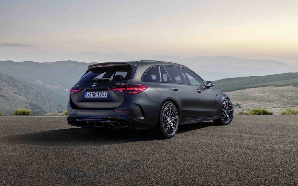 Mercedes-AMG C 63 E Performance Wagon rear three quarter view