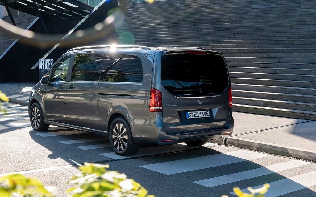 Mercedes-Benz EQV rear three quarter view