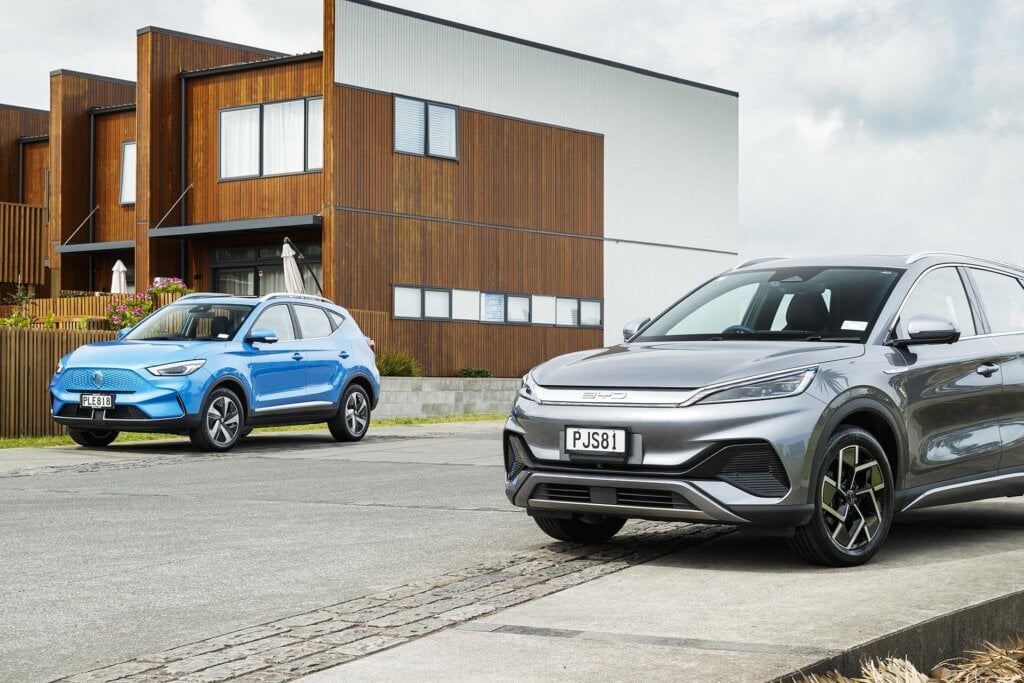 BYD Atto 3 and MG ZS EV on street