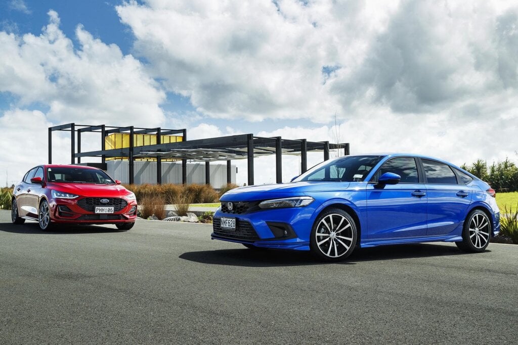 Ford Focus ST Line and Honda Civic Mugen