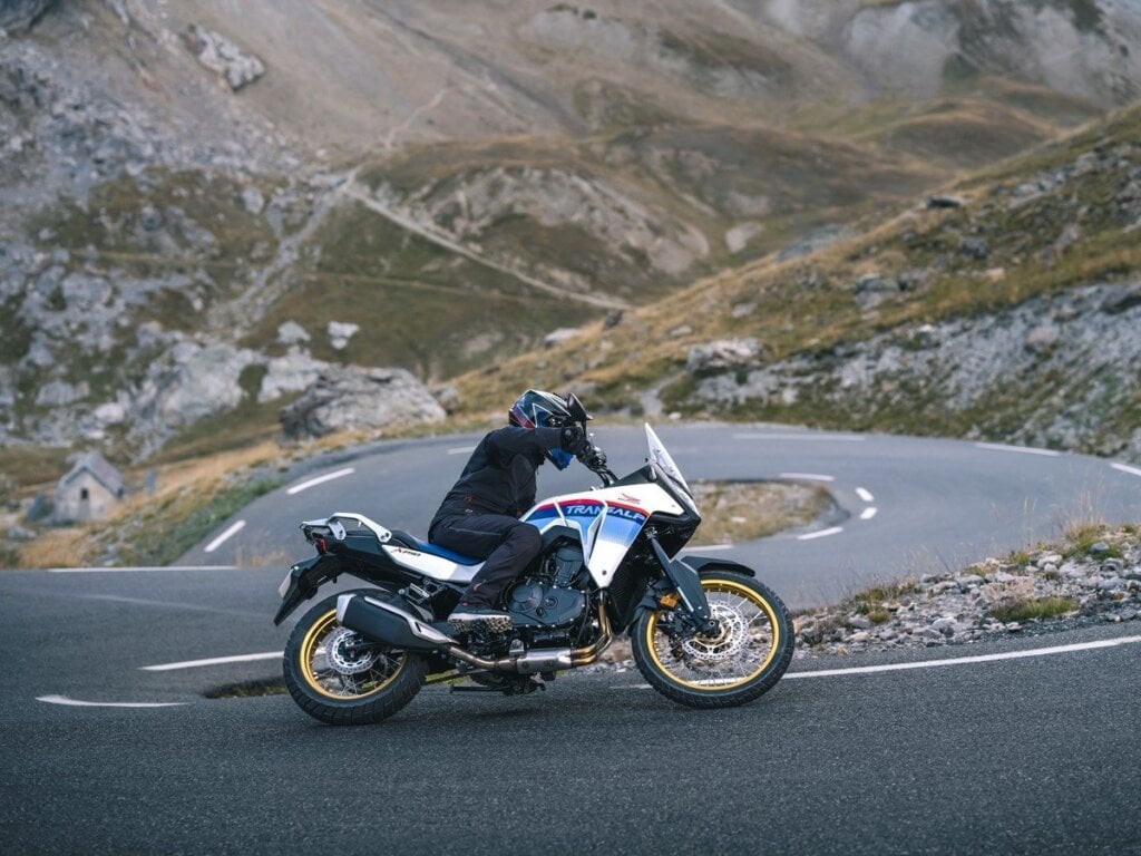 Honda Transalp on twisty road