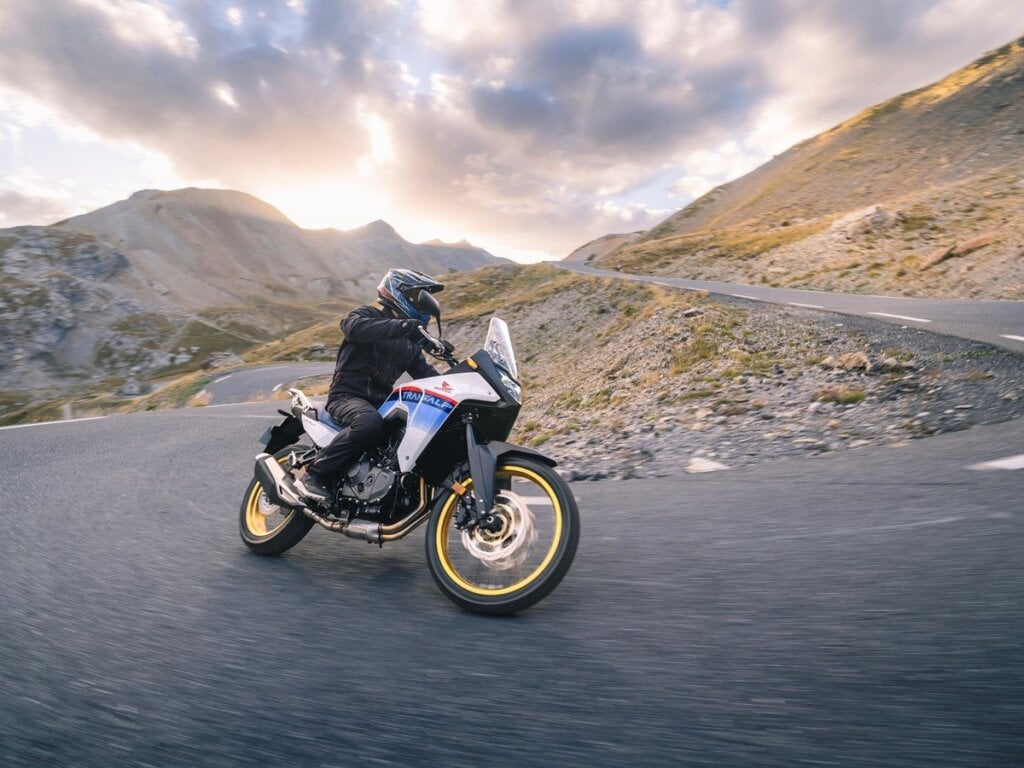 Honda Transalp riding through bends