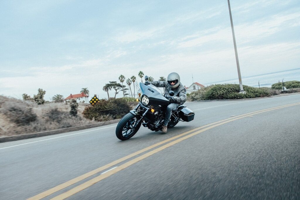 Honda Rebel 1100 riding action