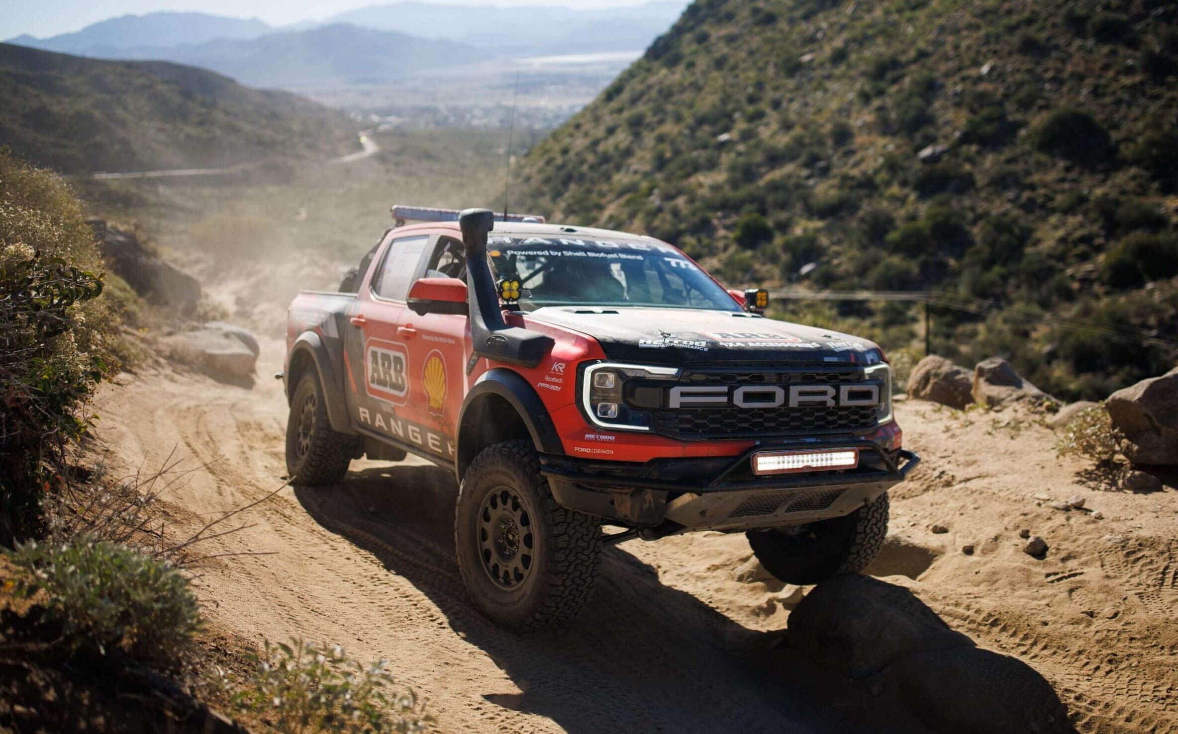 Ford Ranger Raptor Baja racer front three quarter view
