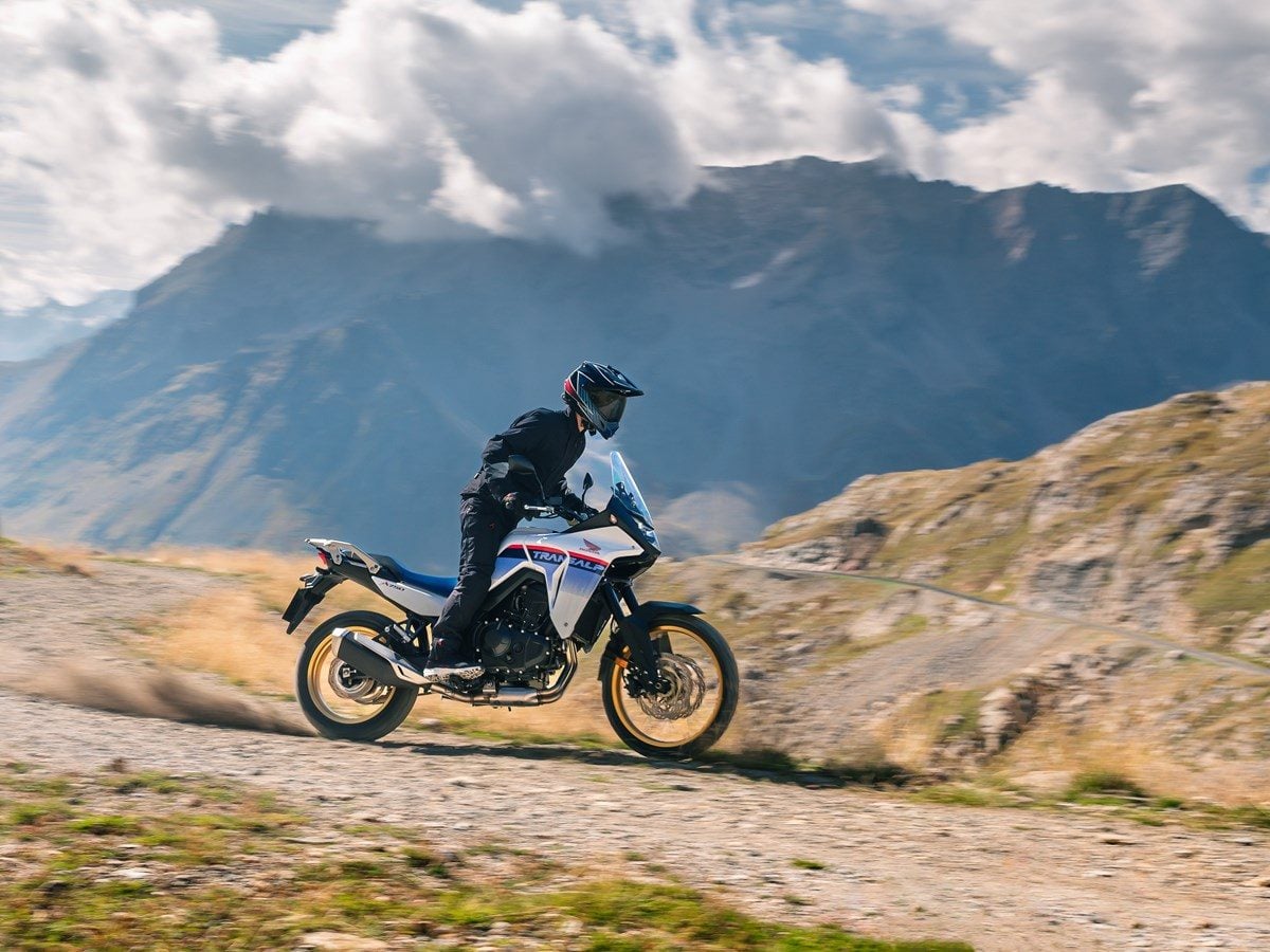 Honda Transalp kicking up dust