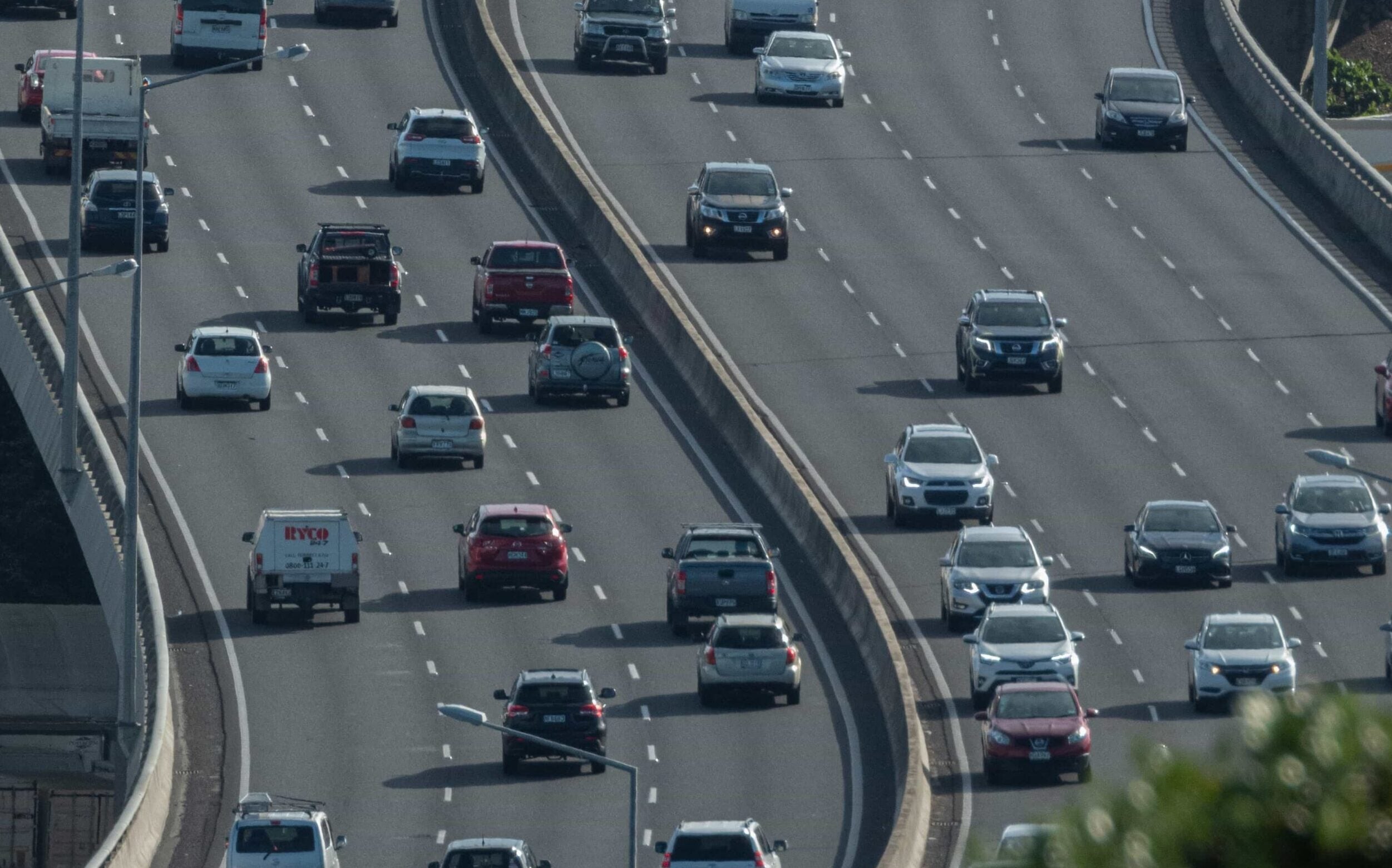 Cars on Newmarket viaduct motorway