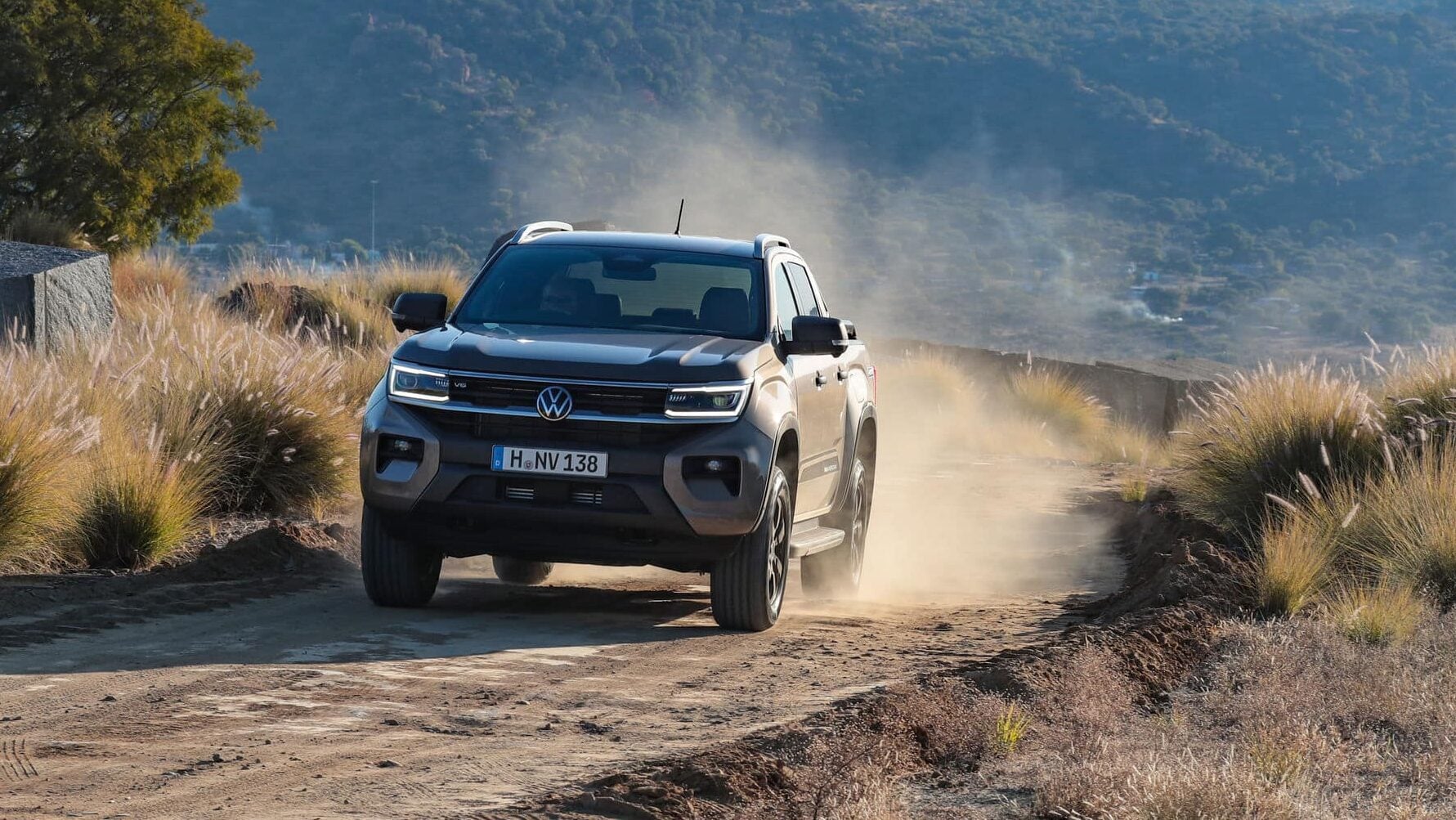 VW Amarok driving on dirt road