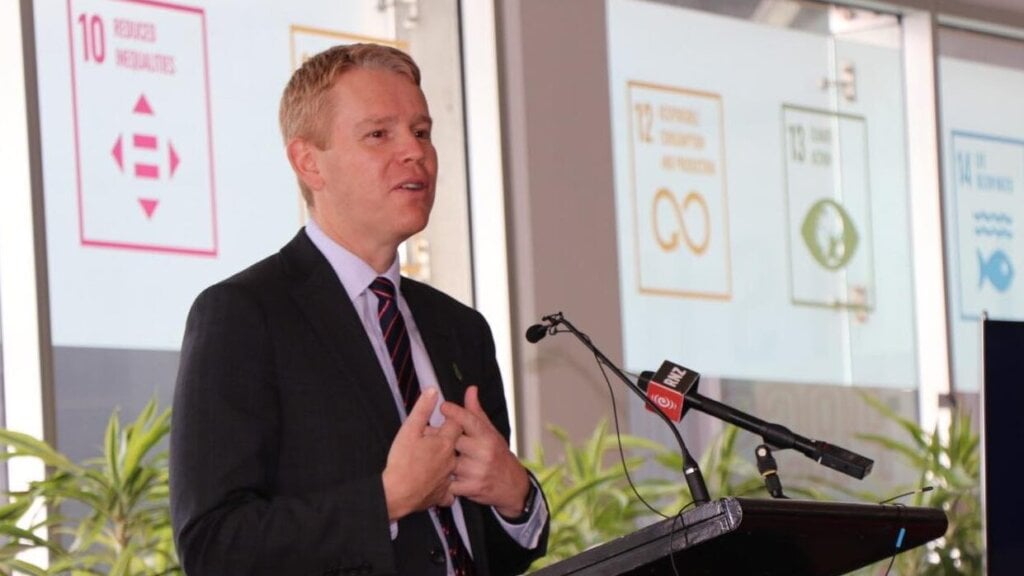 Chris Hipkins presenting