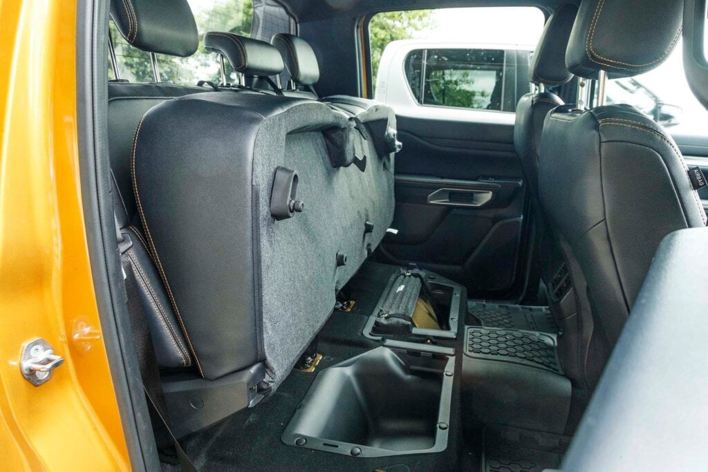 Ford Ranger Wildtrak back seat folded