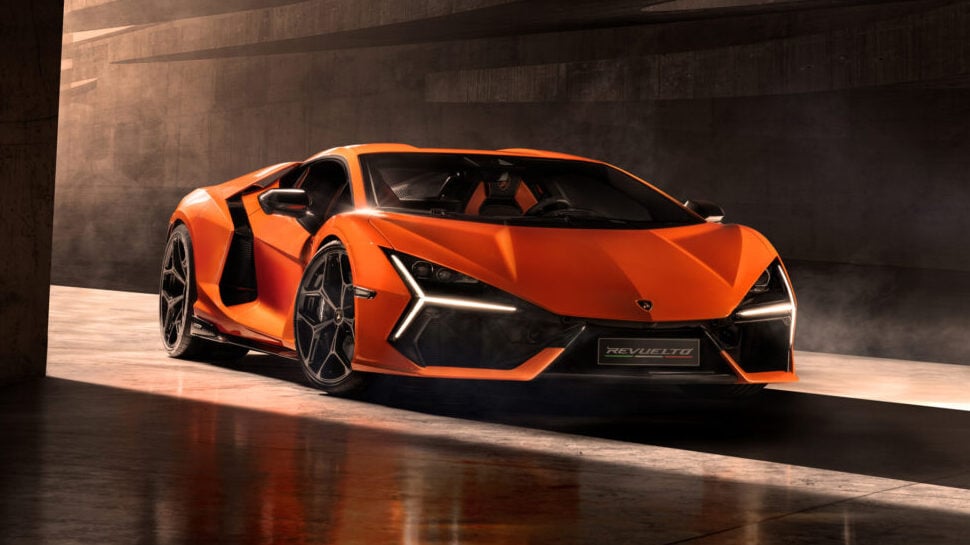 Lamborghini Revuelto front three quarter view