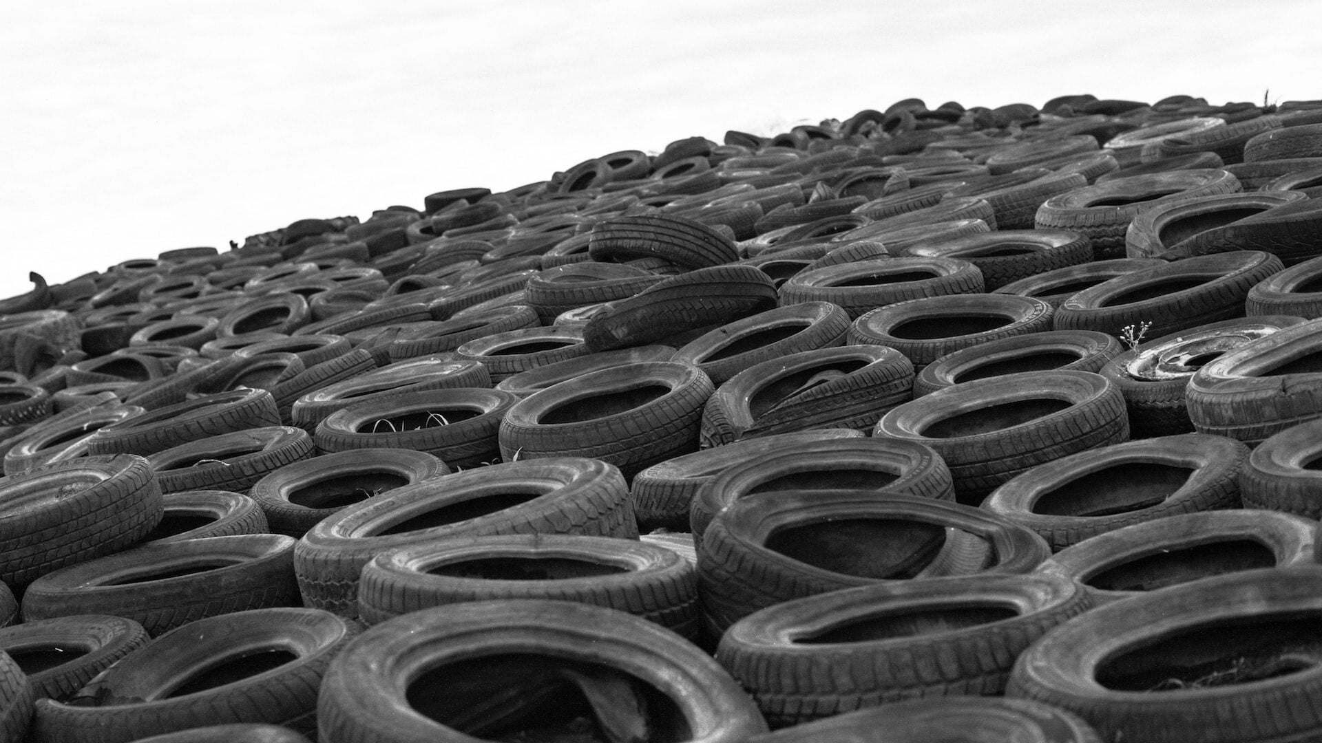Stack of old tyres