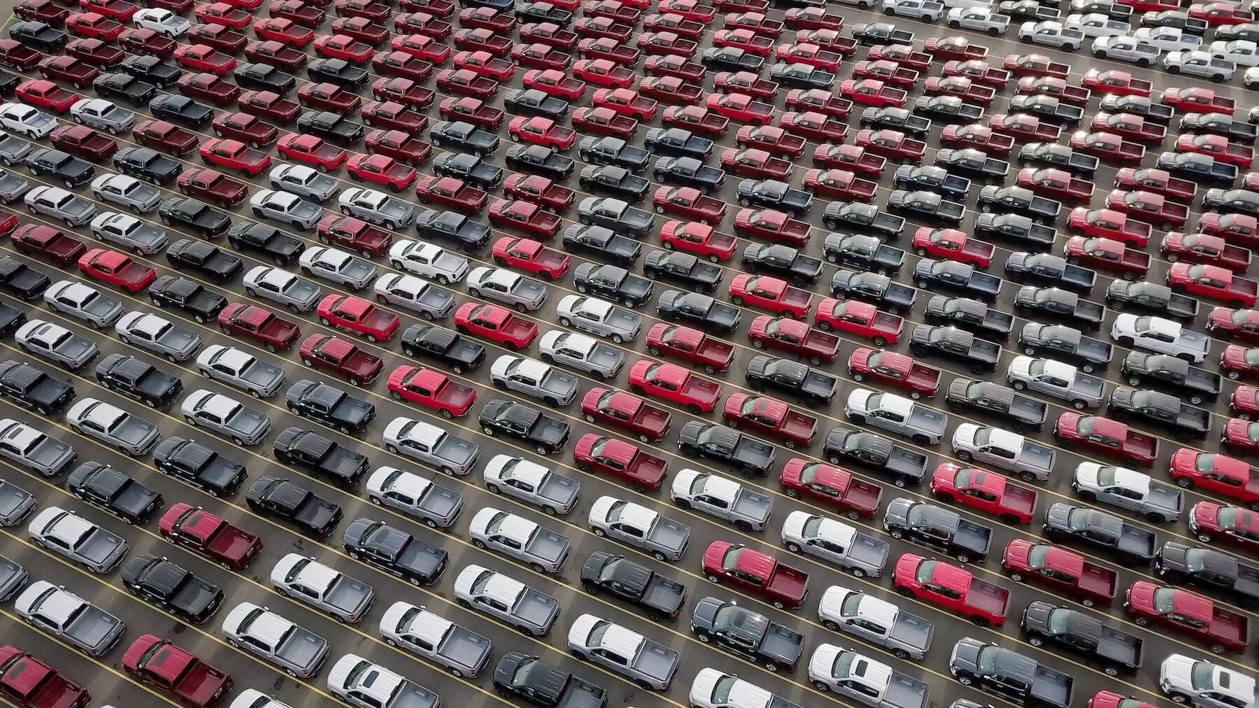 New trucks in car park