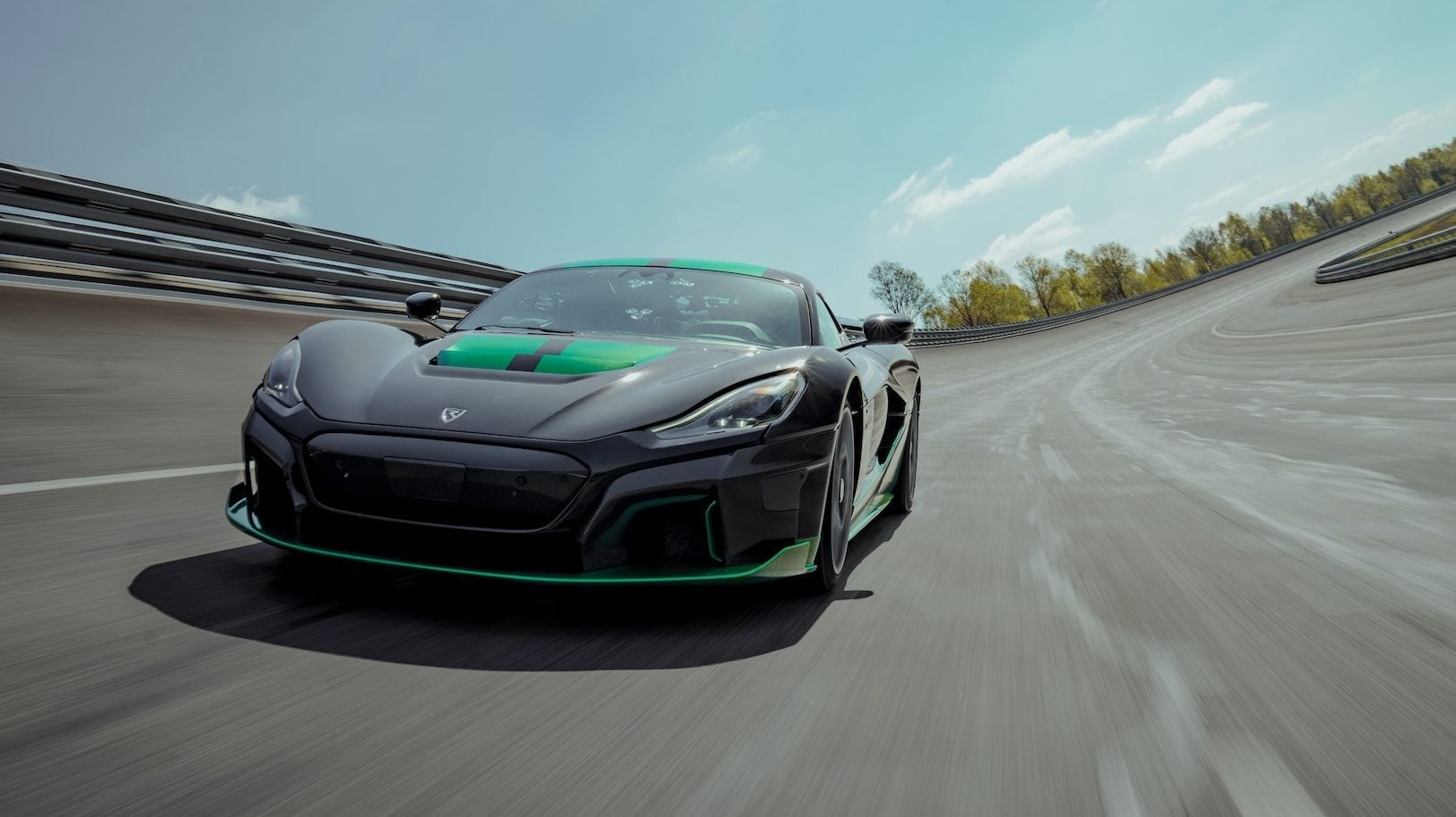 Rimac Nevera on banked test track