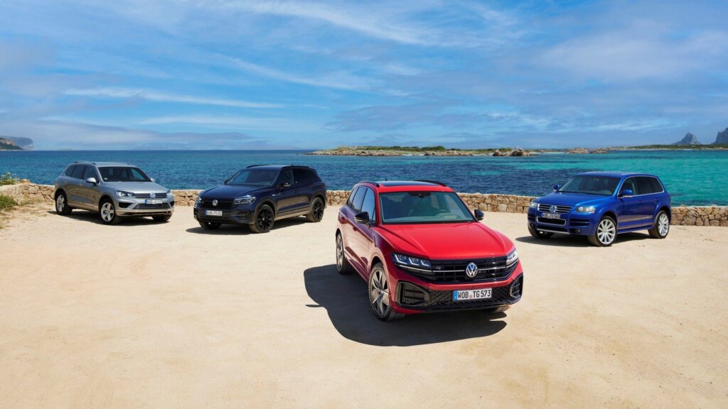 Line up of Volkswagen Touareg generations