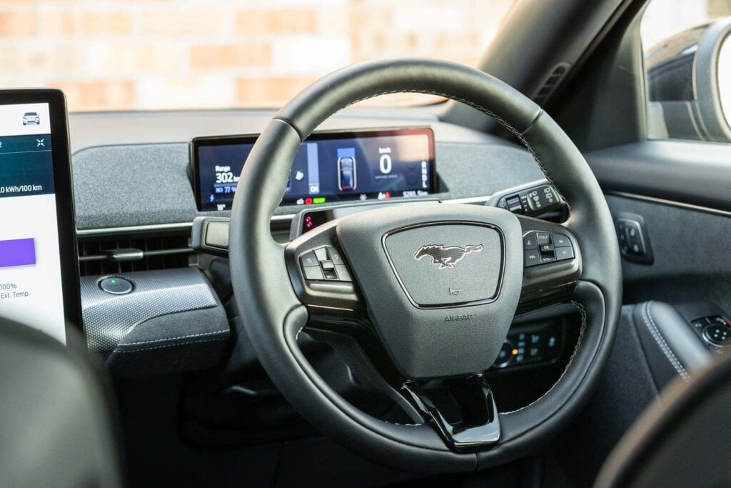 Steering wheel of the Mustang Mach-E