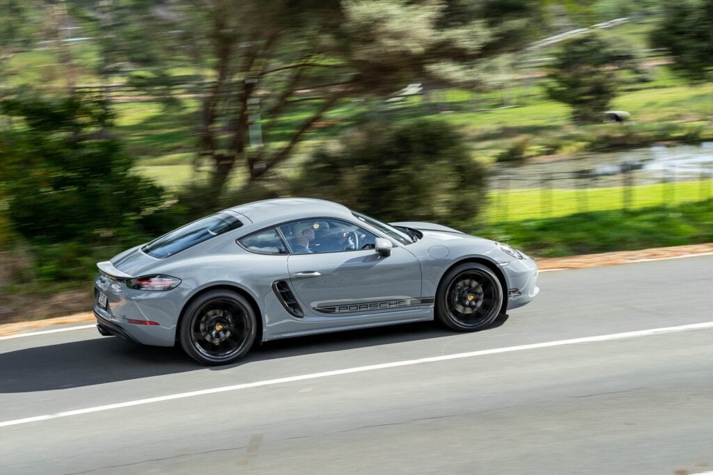 Porsche Cayman Style flyby shot