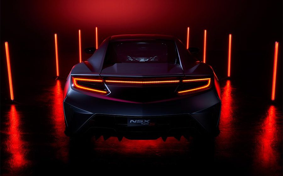 Honda NSX Type-S rear view with red lights