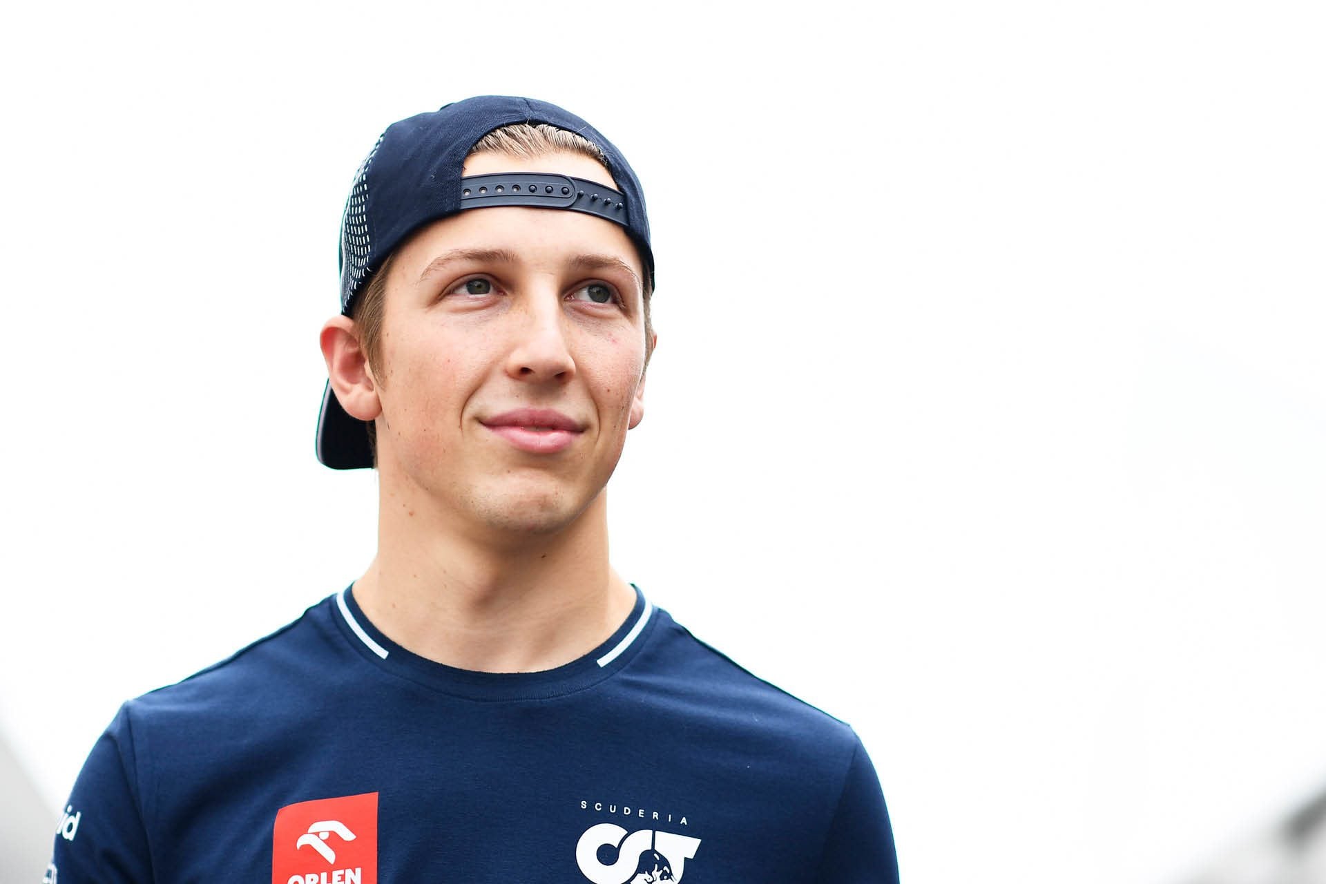 Liam Lawson wearing AlphaTauri team clothes