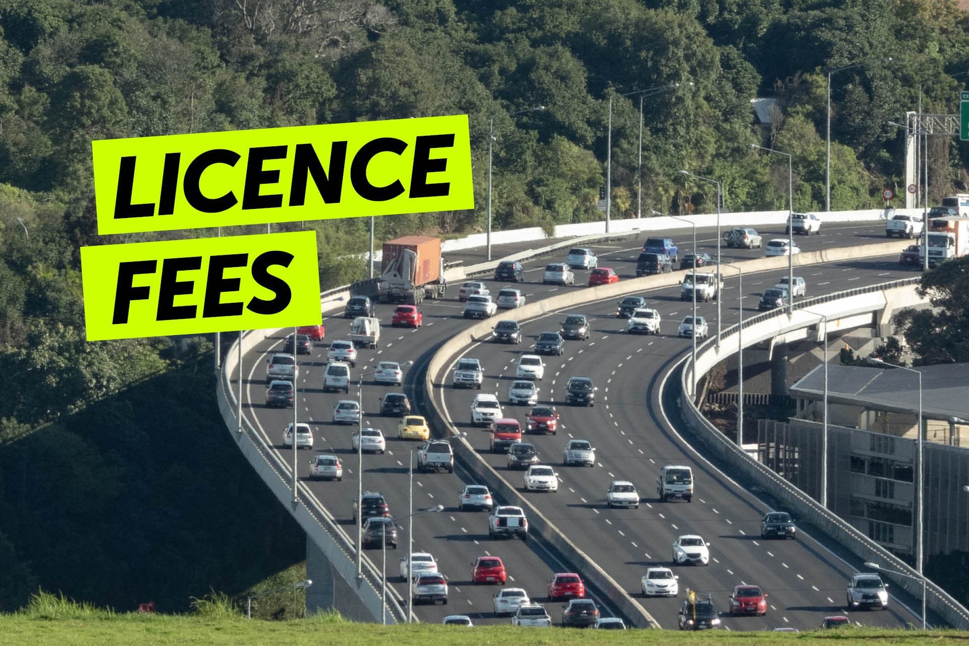 Cars on motorway in Auckland, New Zealand