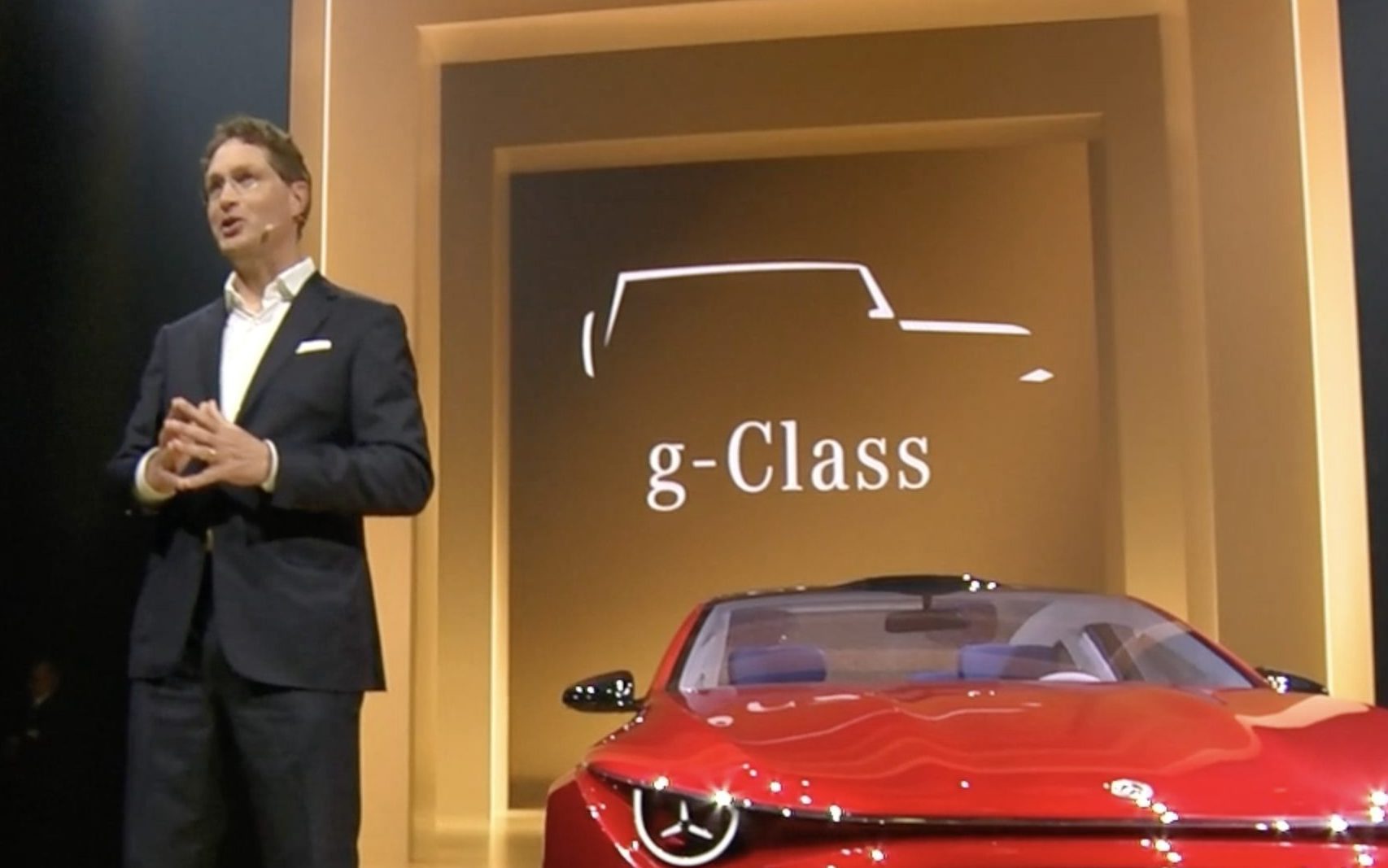 Mercedes-Benz CEO announcing new baby G-Wagon