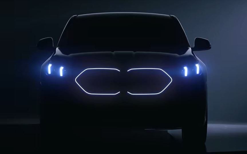 BMW X2 illuminated front grille and headlights