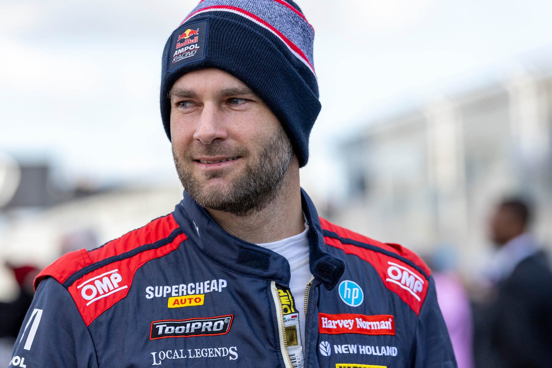 Shane van GIsbergen wearing race suit