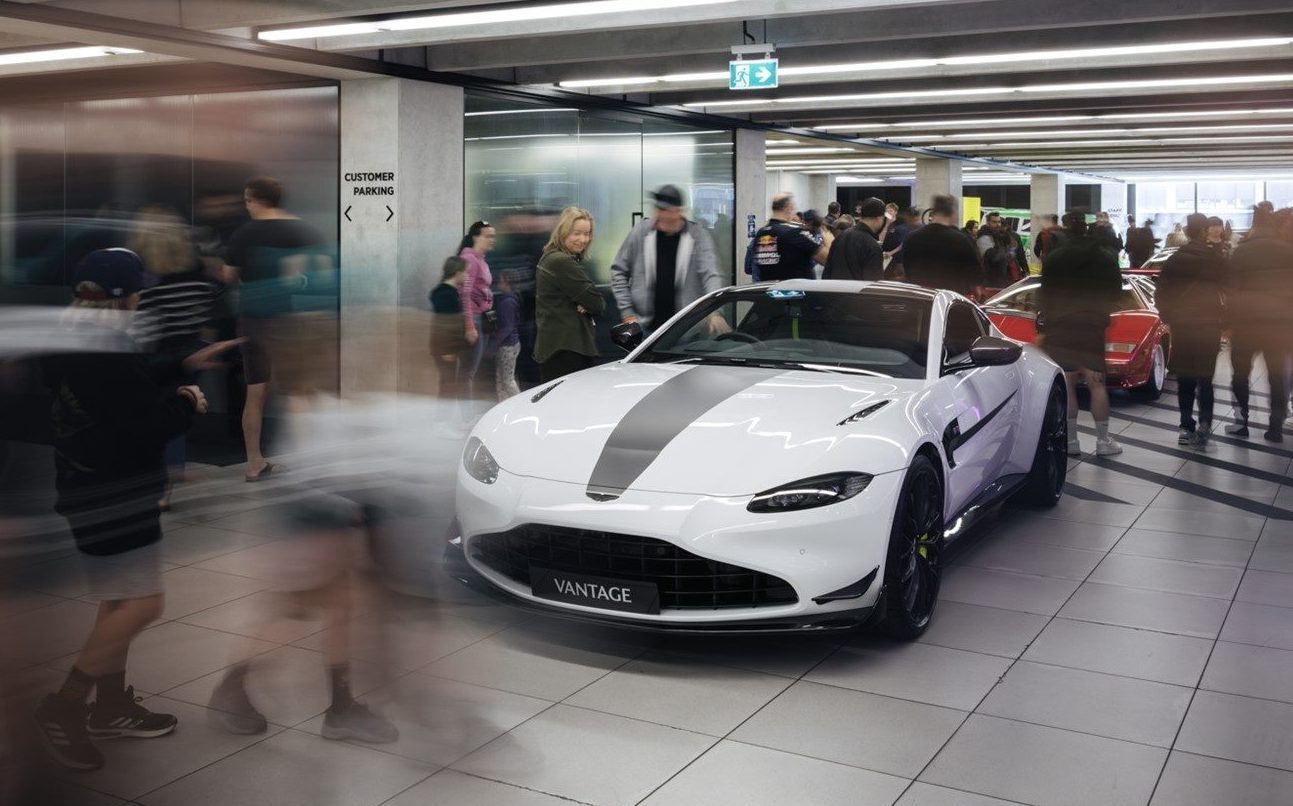 Aston Martin Vantage among crowd at 2023 Starship Supercar Show