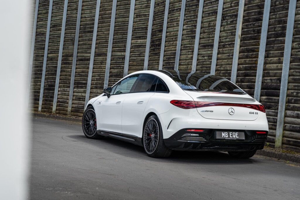 Mercedes-AMG EQE 53 rear quarter view