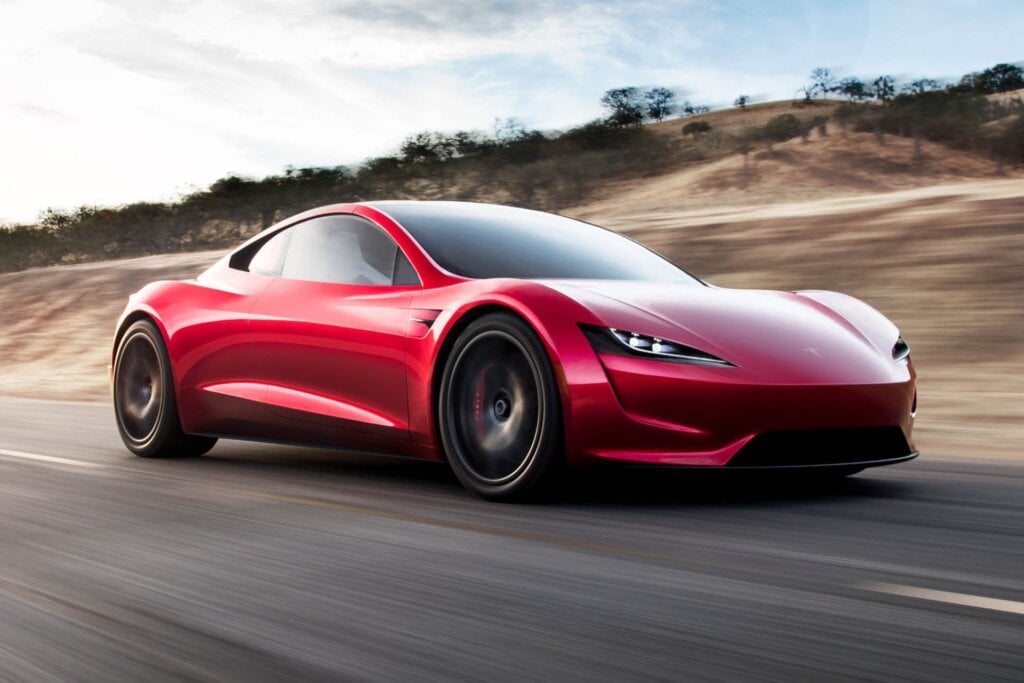 Tesla Roadster concept driving
